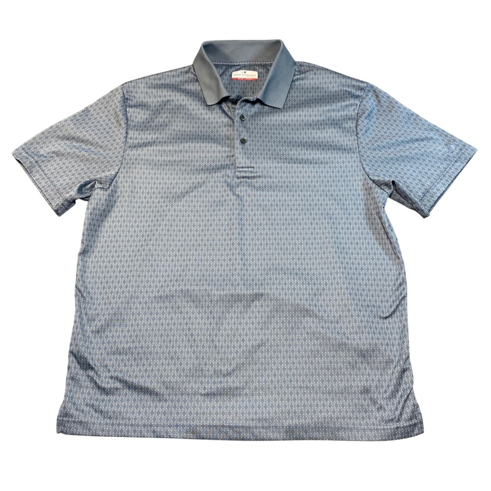 Grand Slam Performance Mens‎ XL Blue Diamond Print Golf Polo Shirt